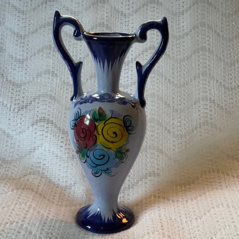 Vintage Hand Painted Vestal Portuguese Bud Vase